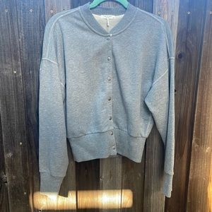 Rag & Bone Heather Gray Varsity Button Up Jacket